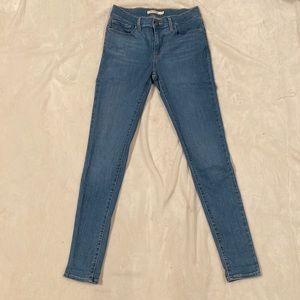 LEVI STRAUSS 710 denim mid-rise super skinny jeans